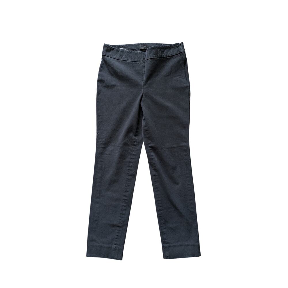 Talbots Chatham Ankle Pants Women 4 Black Cotton-Rayon Minimalist Mature Stretch